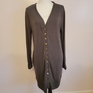 Zenana Outfitters long gray snap front cardigan size XL